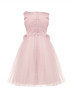 Rose Satin Tulle Flower Girl Dress Birthday Dress